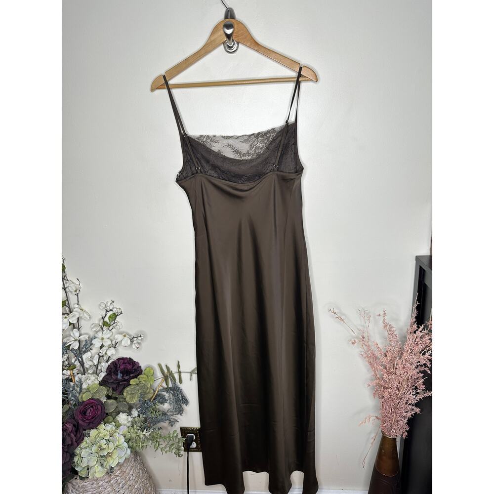 CHARCOAL Fated Maxi Satin Slip Dress Chocolate Brown Sz AU 12/US 8 NWT $98 {Y27} - Picture 3 of 5